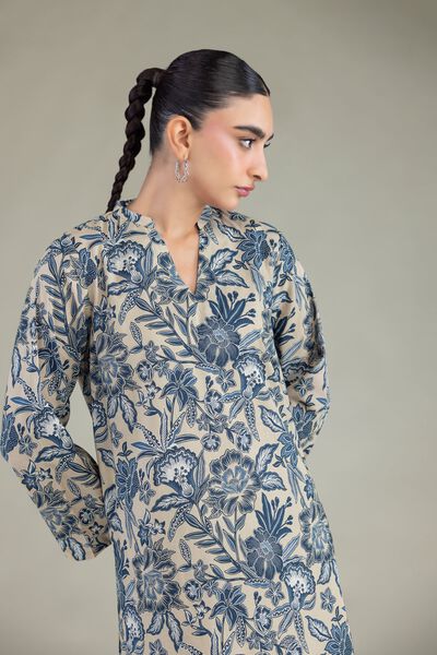 Printed | Cambric | Cambric Longline Kurta | AED 150.00