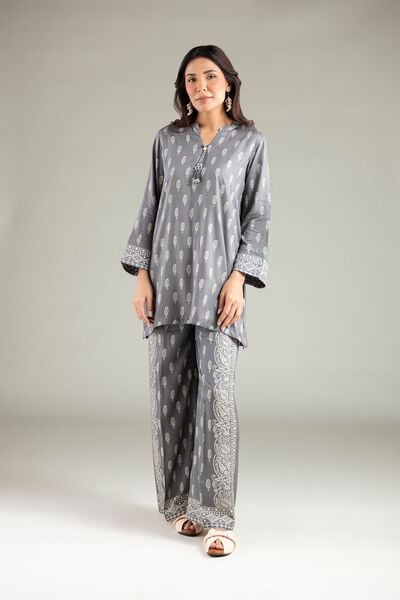Printed | Viscose | Relaxed Paisley Pants | AED 100.00