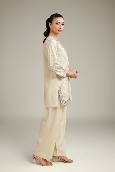 Embroidered | Raw Silk | Embroidered Silk Shalwar | AED 75.00