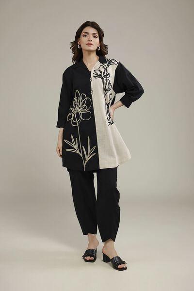 Dyed | Heavy Textured Cotton | Solid Smart Fit Pants | AED 60.00