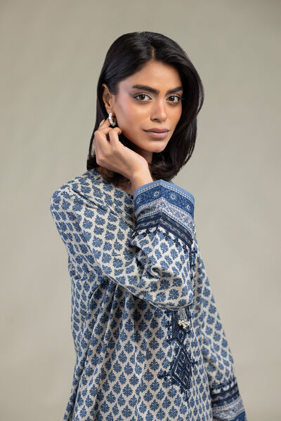 Embroidered | Cambric | Blue Cambric Kurta | AED 180.00