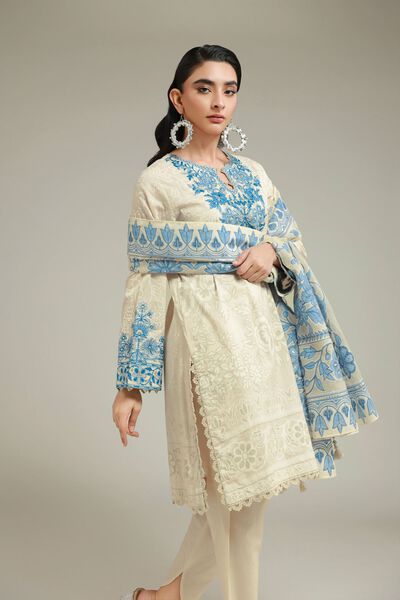 Embroidered | Cambric | Tailored 3-Piece Set | AED 350.00