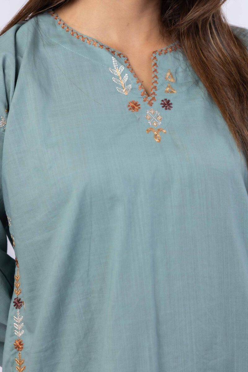 Embroidered | Crosshatch Poplin | Kurta | null