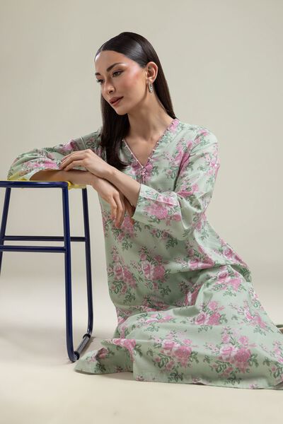 Printed | Cotton Viscose | Long Floral Kurta | AED 130.00