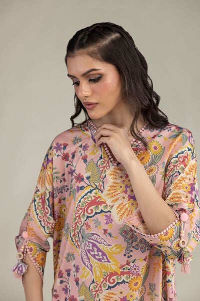 Printed | Cambric | Cambric V-Neck Kurta | AED 150.00