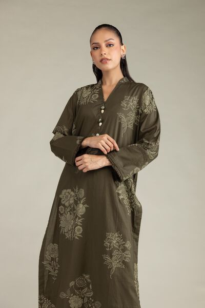 Printed | Cambric | Longline Floral Kurta | AED 150.00