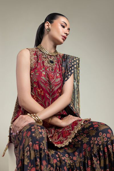 Embroidered | Raw Silk | Three-Piece Silk Set | AED 234.00