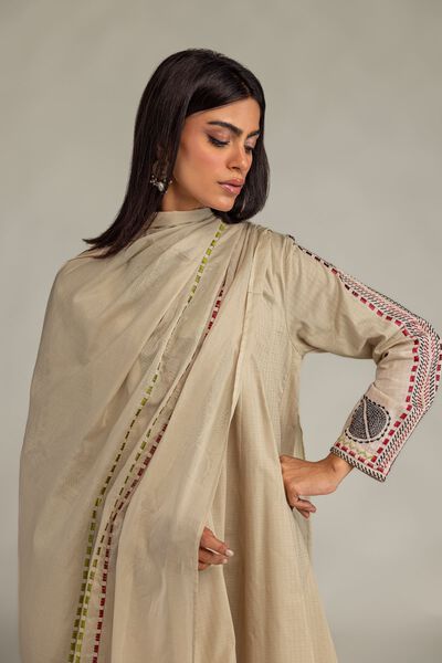Embroidered | Lawn | Beige Lawn Dupatta | AED 150.00