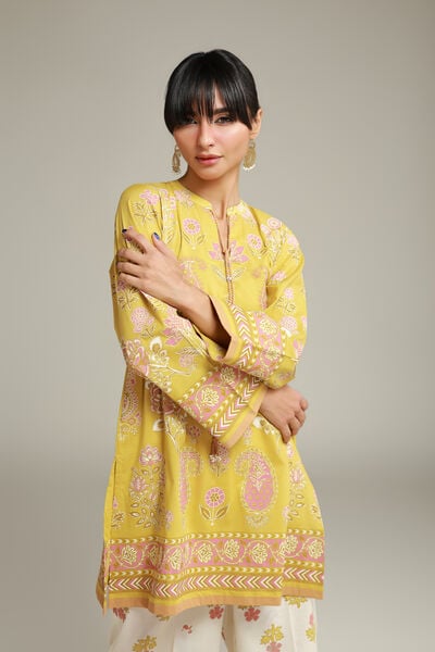 Printed | Cambric | Cambric Drawstring Kurta | AED 130.00