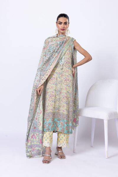 Embroidered | Viscose Oak Silk | Pants | AED 24.00