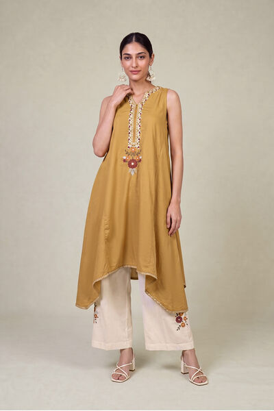 Embroidered | Cambric | Floral Cambric Pants | AED 130.00
