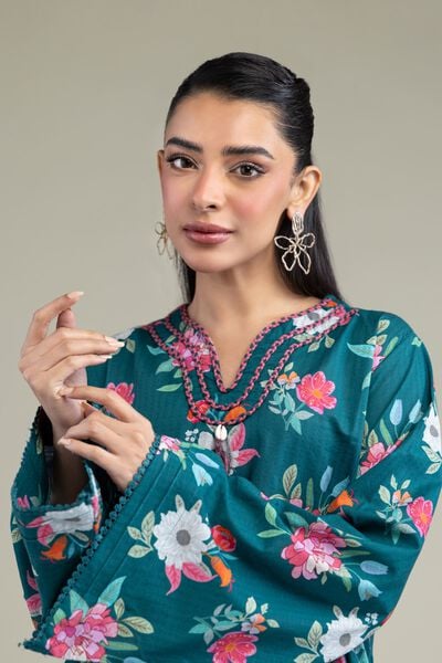 Printed | Cotton Dobby | Floral Longline Kurta | AED 150.00