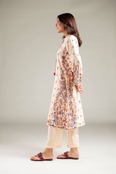 Printed | Viscose | Solid Straight Pants | AED 130.00
