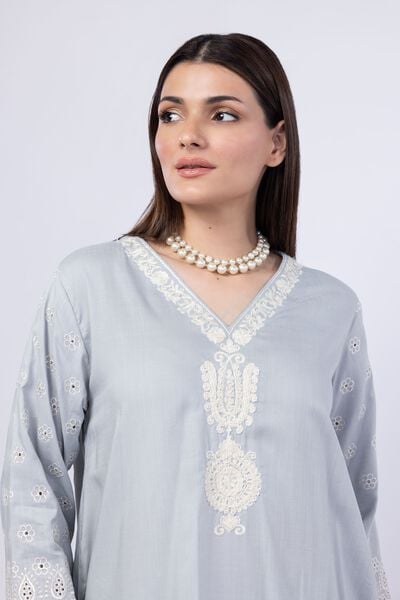 Embroidered | Crosshatch Raw Silk | Kurta | AED 90.00