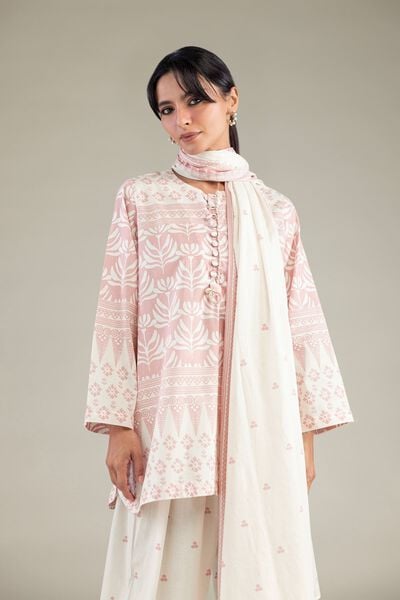 Cambric | Floral Pink Kurta | AED 150.00