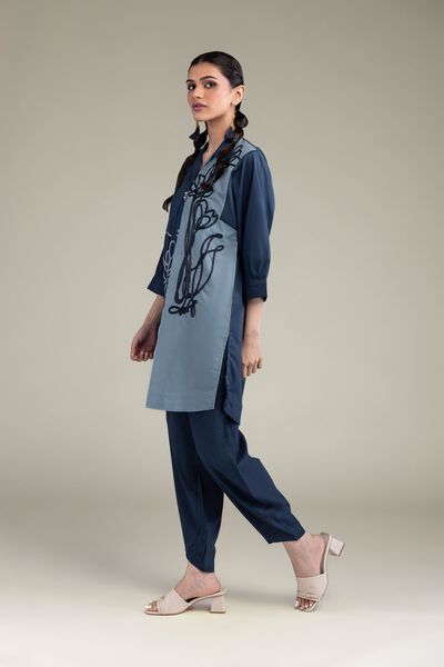 Dyed | Cambric | Solid Navy Pants | AED 130.00