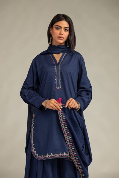 Embroidered | Lawn | Navy Lawn Dupatta | AED 150.00