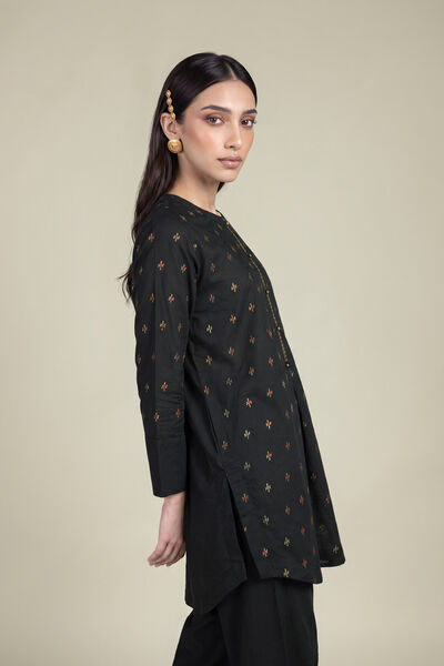 Embroidered | Cambric | Black Cambric Kurta | AED 180.00