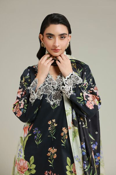 Printed | Satin | Fabrics 3 Piece | AED 200.00