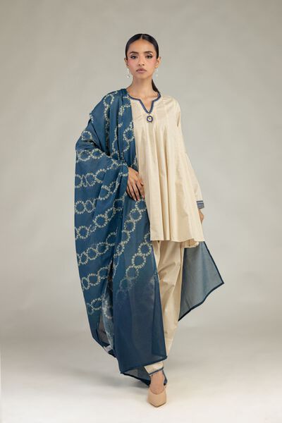 Textured Cotton | Embroidered | Short Cotton Kurta  | AED 54.00