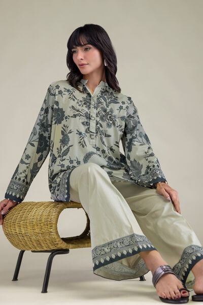 Printed | Cambric | Floral Cambric Kurta | AED 180.00