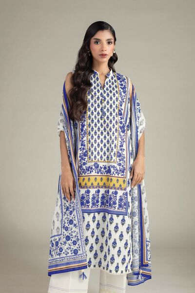 Printed | Cambric | Three Piece Suit | AED 150.00