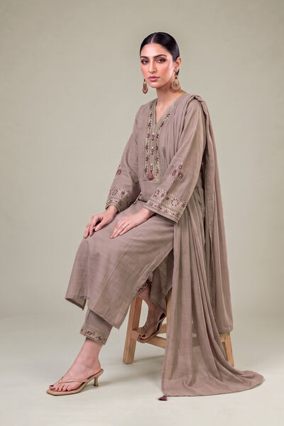 Embroidered | Light Khaddar | Longline Embroidered Kurta | AED 230.00