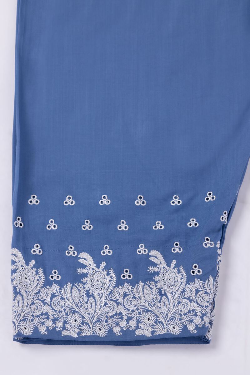 Embroidered | Crosshatch Raw Silk | Pants | null
