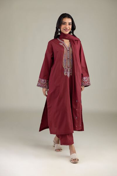 Embroidered | Cambric | Solid Cambric Pants | AED 80.00