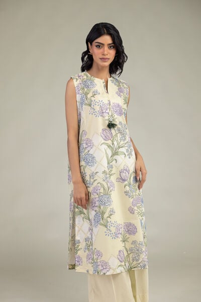 Embroidered | Cambric | Floral Sleeveless Kurta | AED 150.00
