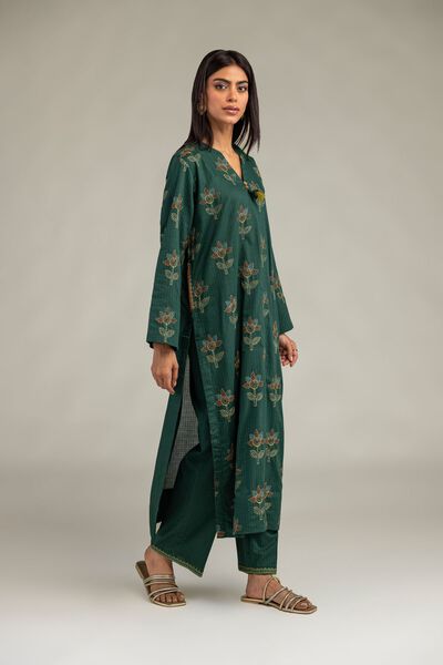 Embroidered | Cotton Dobby | Pants | AED 130.00