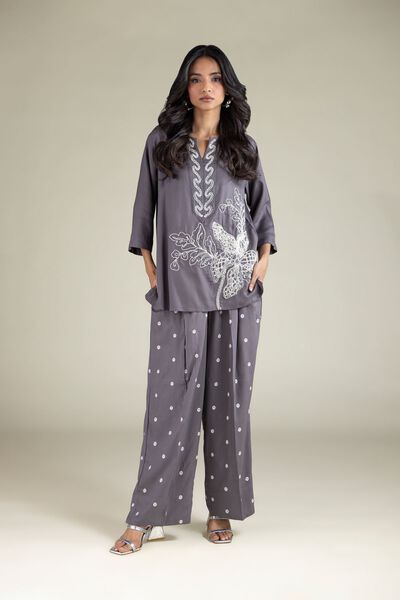 Embroidered | Viscose | Trousers | AED 39.00