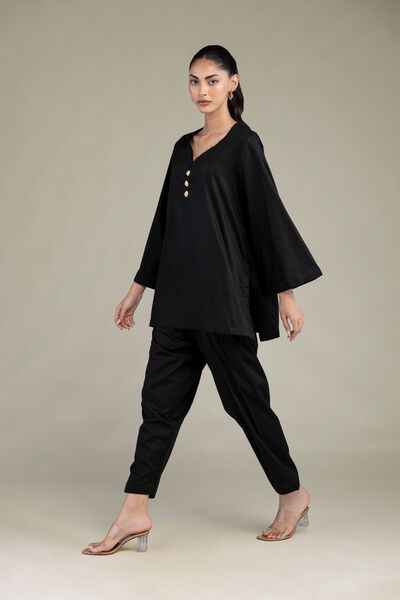 Dyed | Cotton Viscose | Solid Black Shalwar | AED 130.00