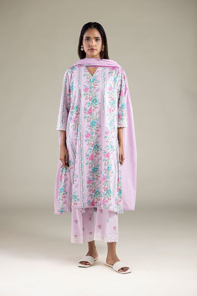Embroidered | Textured Cotton | Pants | AED 30.00