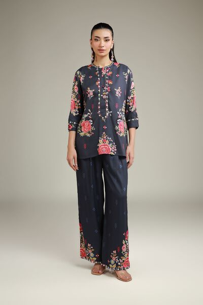 Embroidered | Viscose Crepe | Trousers | AED 30.00