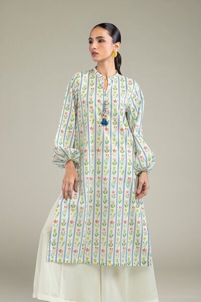 Printed | Cambric | Floral Cambric Kurta | AED 100.00