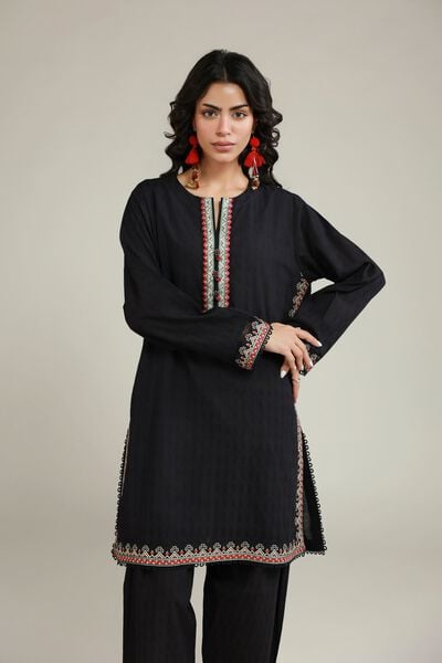 Embroidered | Dobby | Black Tailored Set | AED 200.00