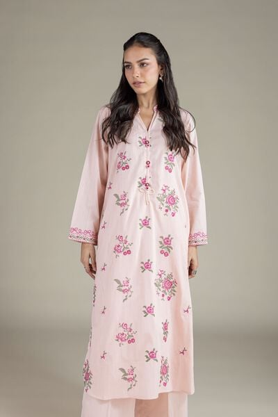 Embroidered | Textured Cambric | Floral Kurta | AED 150.00