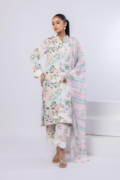 Embroidered | Dull Raw Silk | Pants | AED 92.00