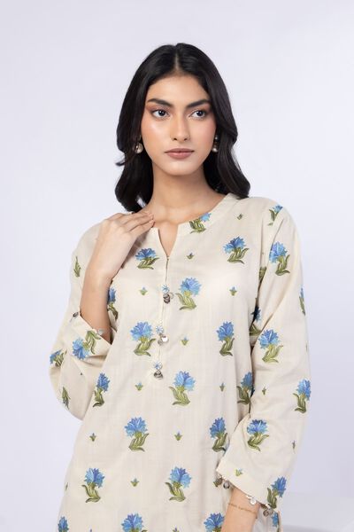 Embroidered | Crosshatch Poplin | Kurta | AED 140.00