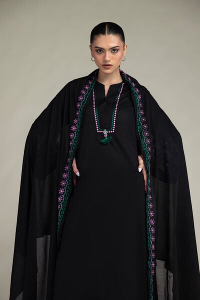 Embroidered | Lawn | Black Lawn Dupatta | AED 150.00