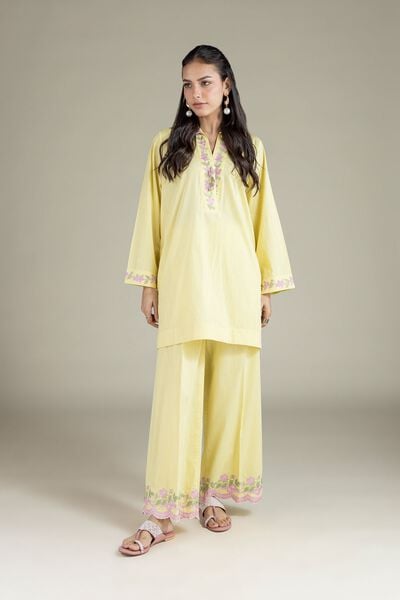 Embroidered | Textured Cambric | Floral Pants | AED 150.00