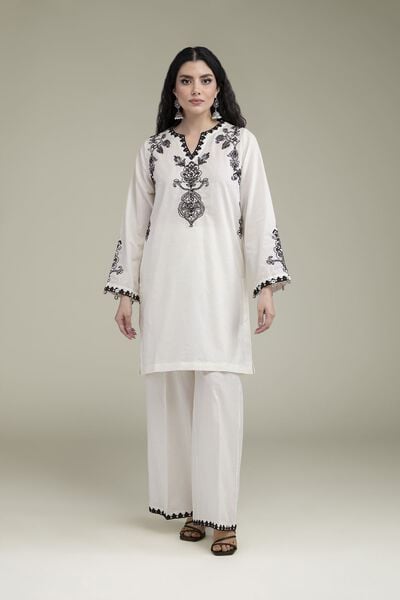 Embroidered | Cotton Dobby | Cotton Dobby Pants | AED 80.00