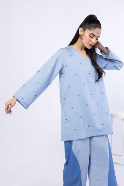 Embroidered | Crosshatch Poplin | Kurta | AED 50.00