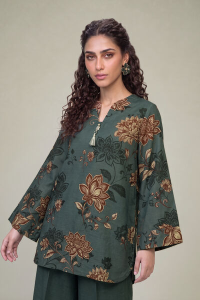 Printed | Light Khaddar | Floral Khaddar Kurta | AED 150.00
