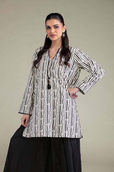Printed | Cotton Viscose | White Cotton Kurta | AED 150.00