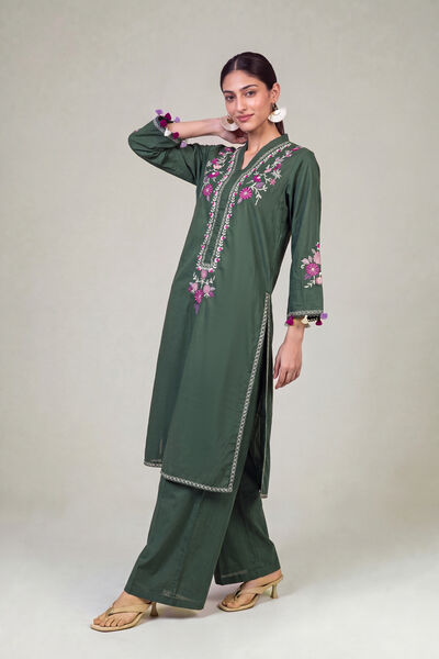 Embroidered | Cambric | Solid Green Shalwar | AED 130.00