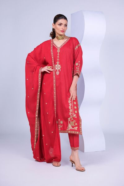 Embroidered | Russian Raw Silk | Kurta | AED 66.00