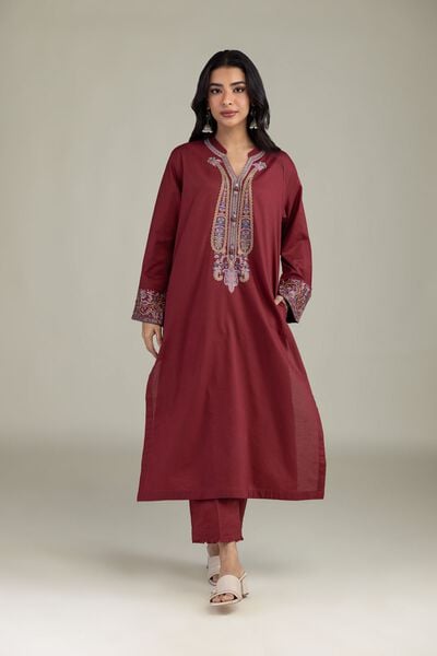 Embroidered | Cambric | Solid Cambric Pants | AED 80.00