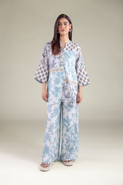 Embroidered | Textured Weave | Trousers | AED 50.00